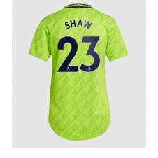 Manchester United Luke Shaw #23 Tredjedrakt Kvinner 2022-23 Kortermet